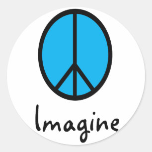 Adesivo Imagine o símbolo de paz AZUL
