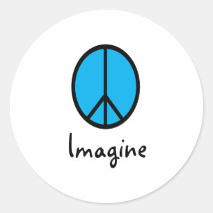 Adesivo Imagine o símbolo de paz AZUL