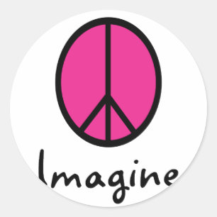 Adesivo Imagine o símbolo de PAZ COR-DE-ROSA