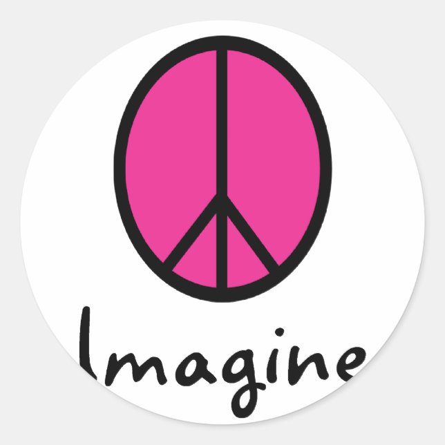 Adesivo Imagine o símbolo PINK PEACE (Frente)