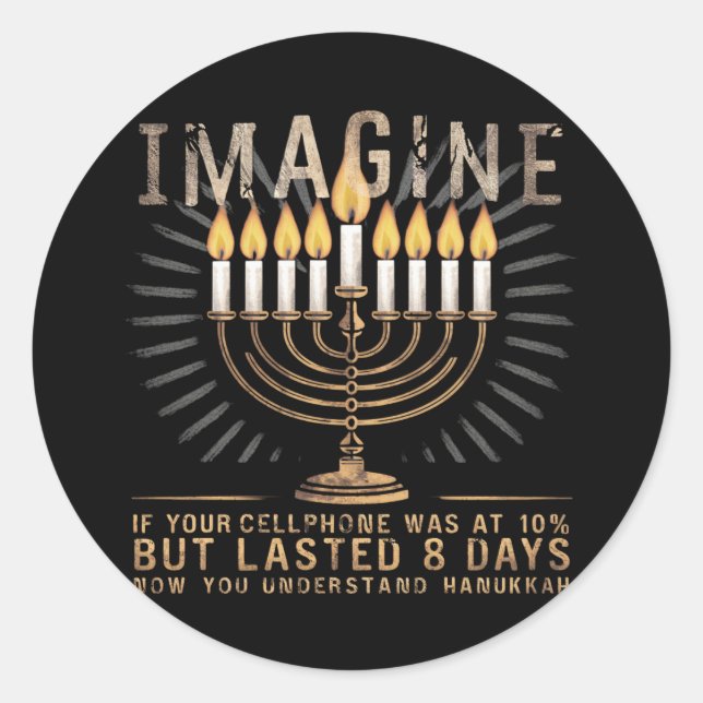 Adesivo Imagine Se O Seu Celular Estivesse A 10% Chanukah (Frente)