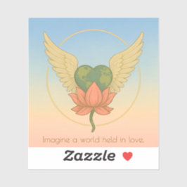 Adesivo Imaginem um mundo preso no bastão do amor