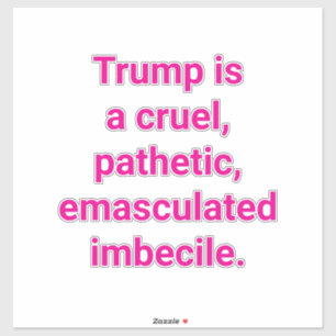 Adesivo Imbecil Efeminado Trump Hankamer Artjunkhaus Aw