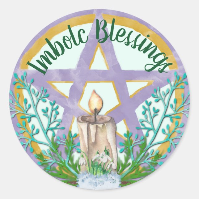 Adesivo Imbolc Blessings Celtic Wicca Holiday Pentacle (Frente)