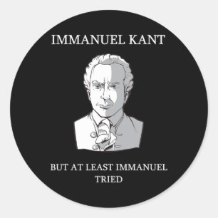 Adesivo Immanuel Kant Funny Filosofia Dizendo Presente