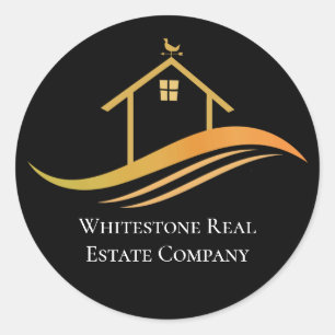 Adesivo Imobiliária Personalizada Empresa Chic Black Dour