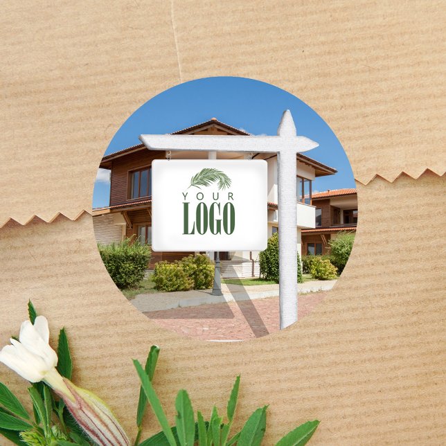 Adesivo Imobiliário Adicione Sua Foto Personalizada Do Log (real estate sign add your logo sticker)