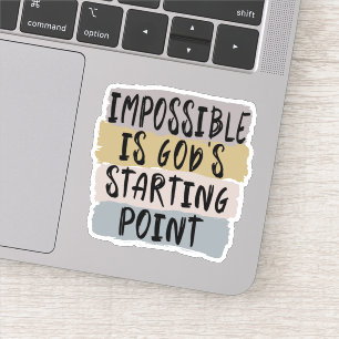 Adesivo Impossível é o Ponto de Partida de Deus, Cristão, 