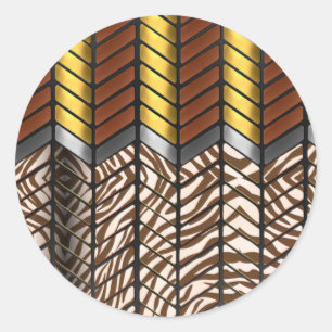 Adesivo Impressão Animal de Tigre Branco Chevron Zigzag Mo