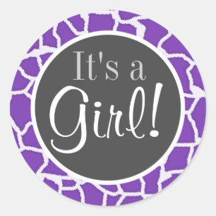 Adesivo Impressão animal do girafa roxo da uva