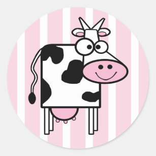 Adesivo Impressão animal feminino de sorriso da vaca