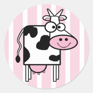 Adesivo Impressão animal feminino de sorriso da vaca