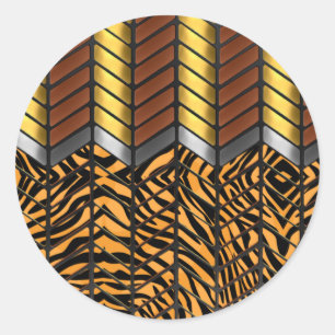 Adesivo Impressão Animal Moderna Zigzag Chevron Tiger