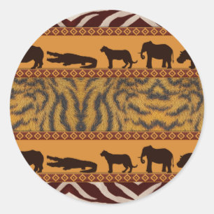 Adesivo Impressão Animal Padrão Africano de Tigre Moderno