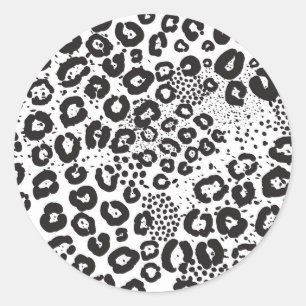 Adesivo Impressão Animal Preto e Branco Leopardo da Neve G