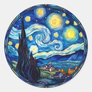 Adesivo Impressão artística inspirada na noite estrelada e