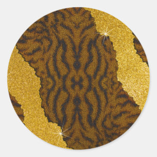 Adesivo Impressão bonito De Tigre De Couro Com Glitter