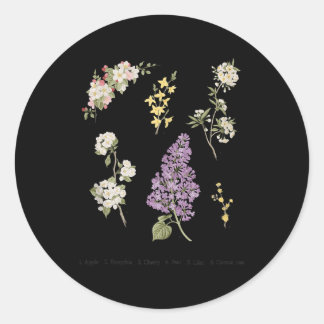 Adesivo impressão botânico bonito floresce macieira lilás