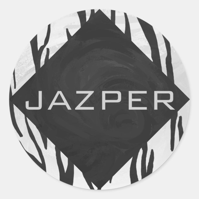 Adesivo Impressão branco e preto monograma (Frente)