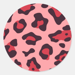 Adesivo Impressão cor-de-rosa do leopardo
