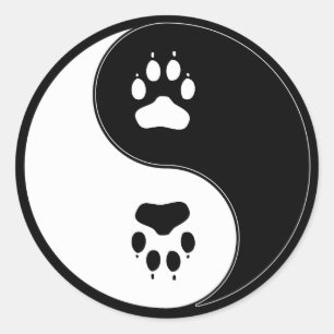Adesivo Impressão da pata de Ying Yang