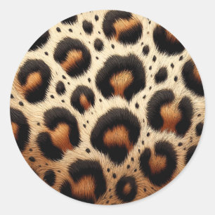 Adesivo Impressão de Animais em Pelos de Leopardo Bege e P