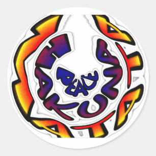 Adesivo impressão de Arte Circular "Peace Hakuna Matata"