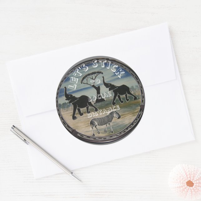 Adesivo Impressão de Arte de Elefante Africano (Envelope)