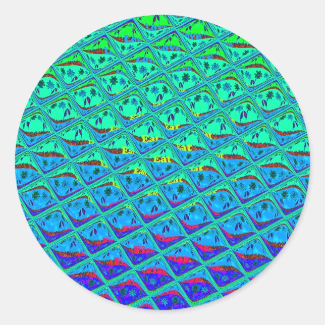 Adesivo Impressão de Arte de Motif Azul Italiano (Frente)