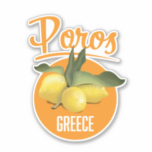 Adesivo Impressão de Arte de Poster de Viagem Poros Grécia