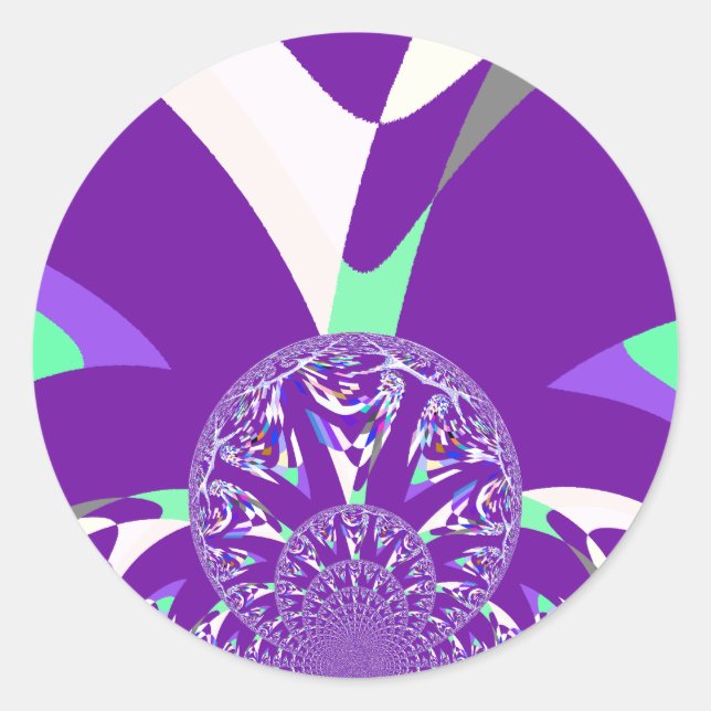 Adesivo Impressão de Arte do Caleidoscópio Ciano Azul Retr (Frente)