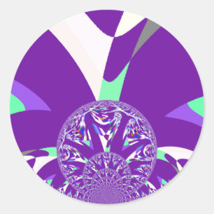 Adesivo Impressão de Arte do Caleidoscópio Ciano Azul Retr