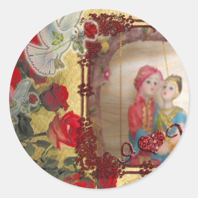 Adesivo Impressão de Arte Gráfica de Retrato de Boneca de  (Frente)