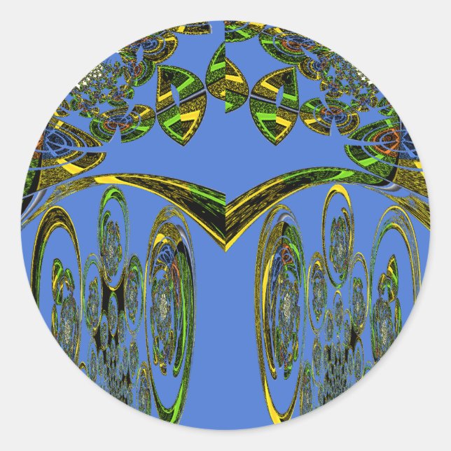 Adesivo Impressão de Arte Iridescente com Design Abstrato  (Frente)