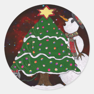 Adesivo Impressão de Arte Surpresa de Boneco de Neve de Ár