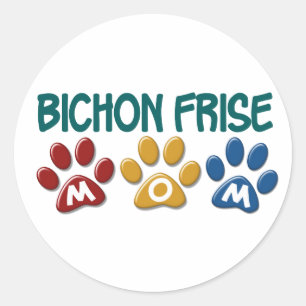 Adesivo Impressão de BICHON FRISE MOM Paw