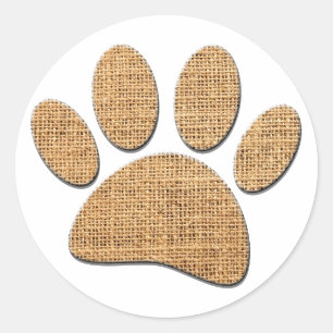Adesivo Impressão de Burlap Pata de Cães
