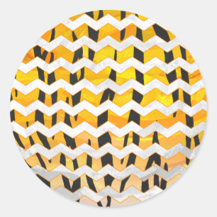 Adesivo Impressão de Chevron Tiger Black e Orange