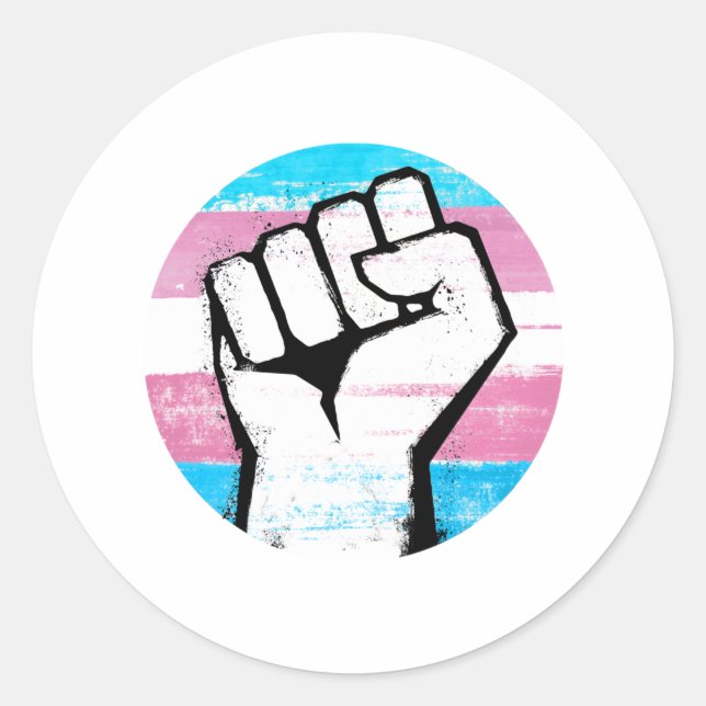 Adesivo Impressão de Círculo do Punho do Orgulho Trans (Frente)