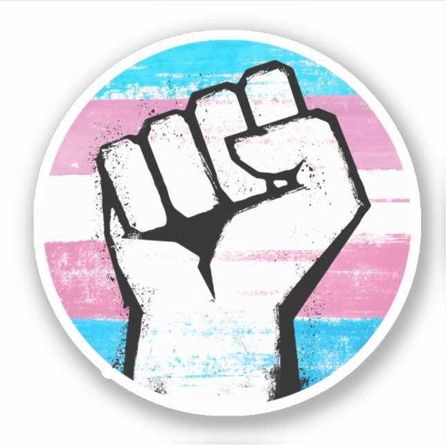 Adesivo Impressão de Círculo do Punho do Orgulho Trans (Frente)