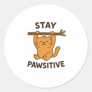 Adesivo Impressão de citação inspiradora "Stay pawsitive"