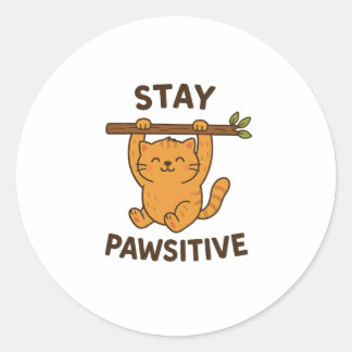 Adesivo Impressão de citação inspiradora "Stay pawsitive"
