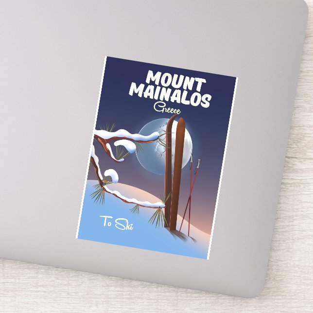 Adesivo Impressão de esqui grego Monte Mainalos. (Detalhe)