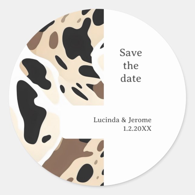 Adesivo impressão de fazenda de Casamento de  Salve a data (Frente)