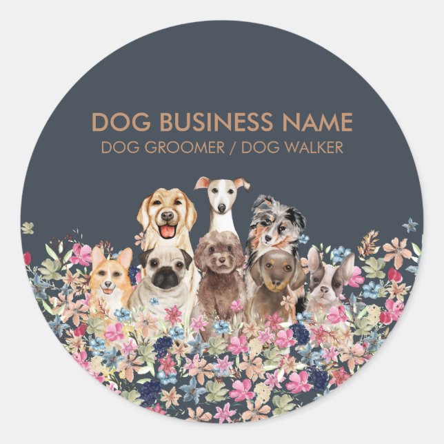 Adesivo Impressão de Flor de Cães (Frente)