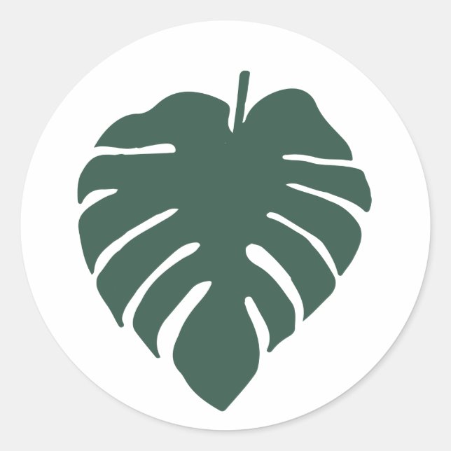 Adesivo Impressão de Folha Monstera Verde (Frente)