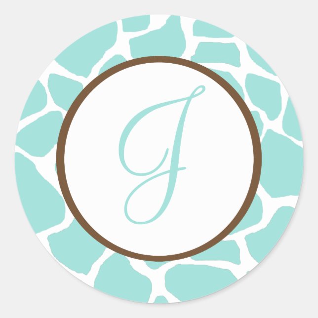 Adesivo Impressão de Girafa Monogramas (Frente)