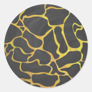 Adesivo Impressão de Girafa Preto e Amarelo