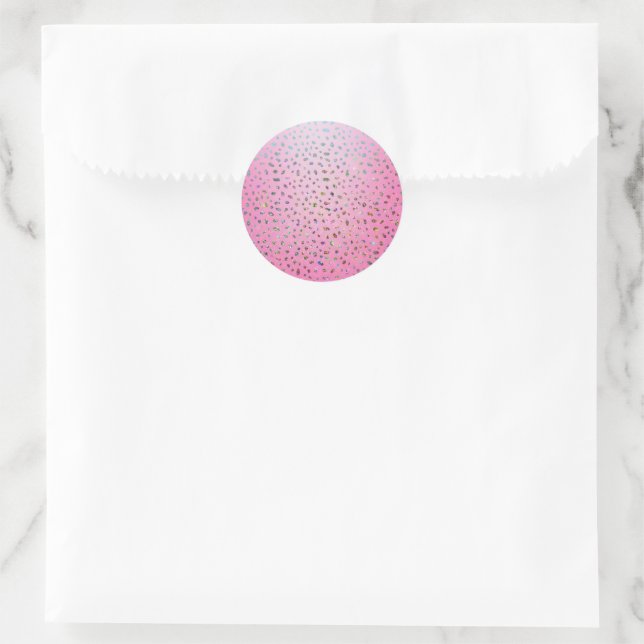 Adesivo Impressão de Guepardo Rosa Brilhante (Bolsa)