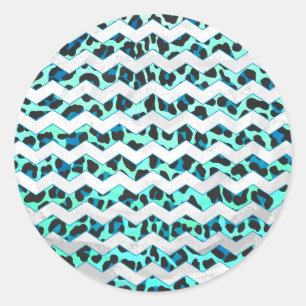 Adesivo Impressão de Leopard Black and Teal